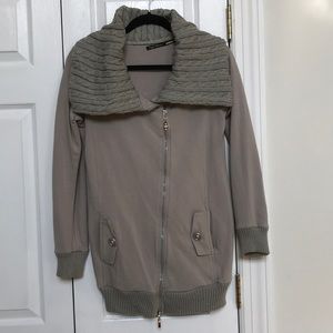 Zippered Cardigan with skull zipper detail